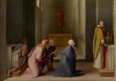 The Miraculous Communion of Saint Catherine of Siena by Domenico di Pace Beccafumi  